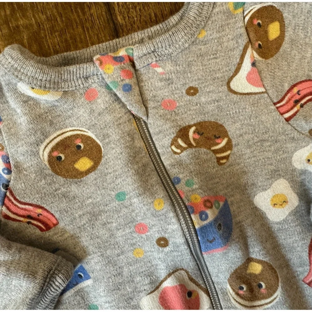 Wonder Nation Preemie Sleeper Breakfast Foods Zipper Outfit Footie Reborn Doll 2